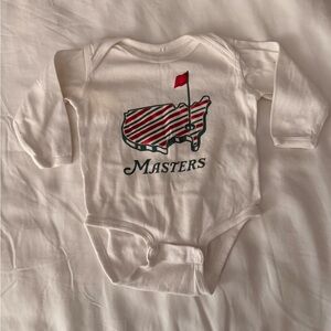Masters White and Red Baby Bodysuit